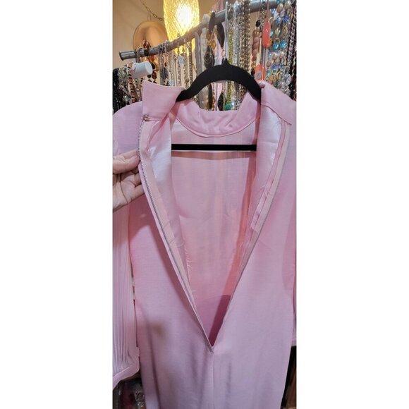 Vintage 60's Pink Straight Maxi Dress w/ Matching Sleeveless Duster - Picture 6 of 11